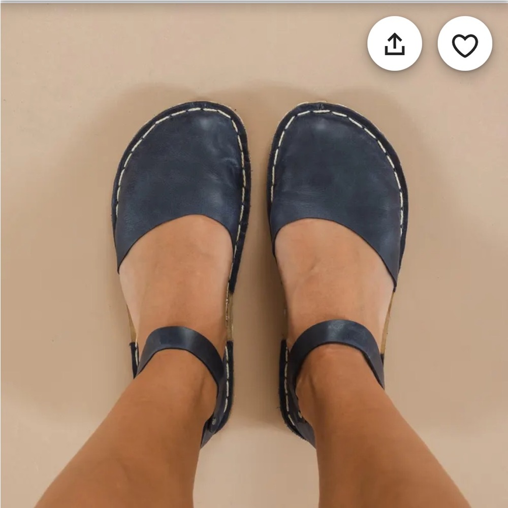 Barefoot Navy Leather Sandals
